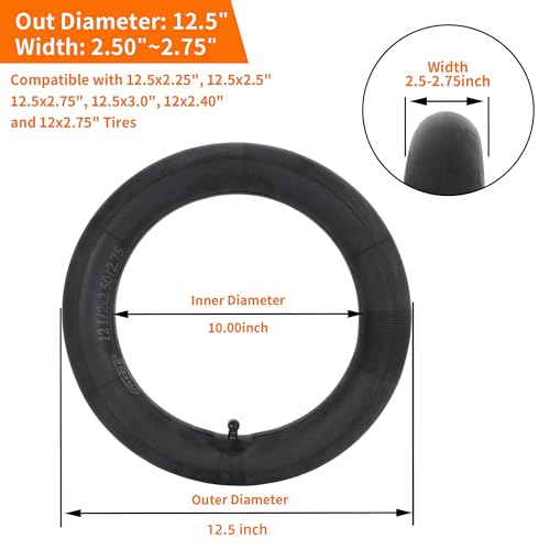 12.5'' x 2.25 Inner Tubes with Bent Valve for Kids' Bikes