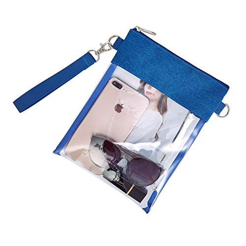 Transparent Stadium Approved Crossbody Bag - Clear Purse - Blue