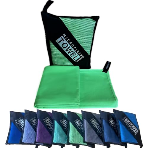 Microfiber Travel Towel - Quick Dry Lightweight Sports Towel - Green, 12"x24"