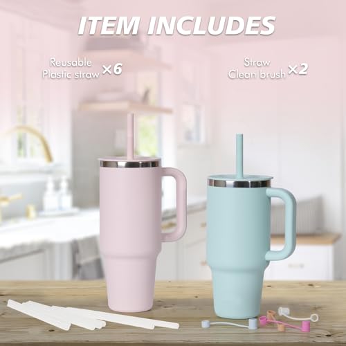 Replacement Straws for Hydro Flask 40 oz Tumbler - 6 Clear Straws