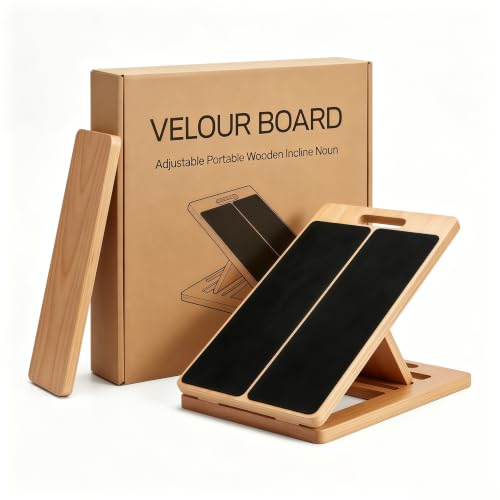 Adjustable Wooden Slant Board - 5 Incline Angles, Anti-Slip, 550 lbs Capacity