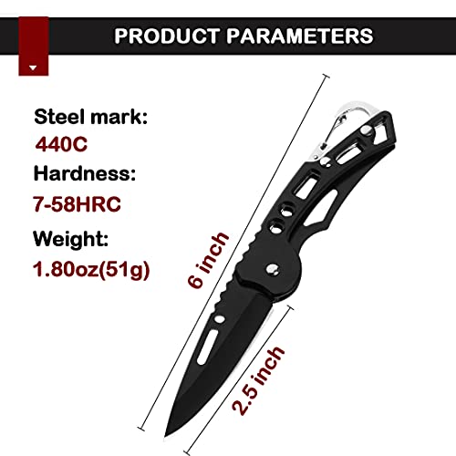 Folding Pocket Knife - 2.5 Inch Stainless Steel Blade - 1Pcs