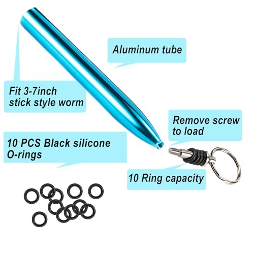 Wacky Rig Tool Kit with 10 O-Rings - Blue Fishing Rigging Tool