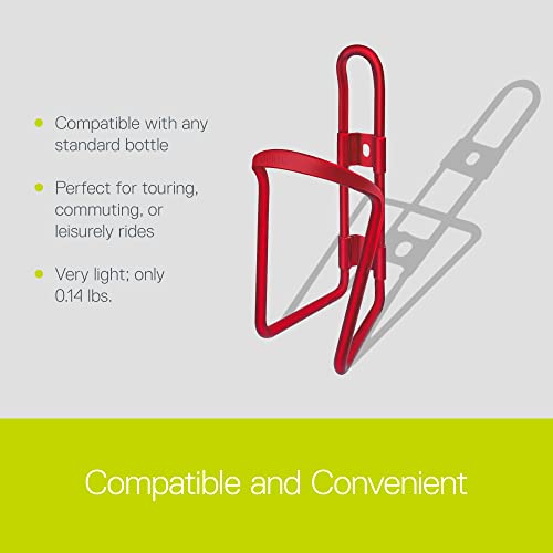 Lightweight Alloy Bike Water Bottle Holder - Red