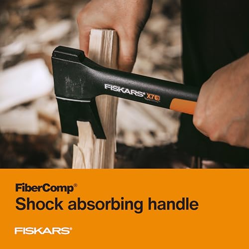 Fiskars X7 14-Inch Compact Hatchet for Camping & Wood Chopping - Durable & Lightweight