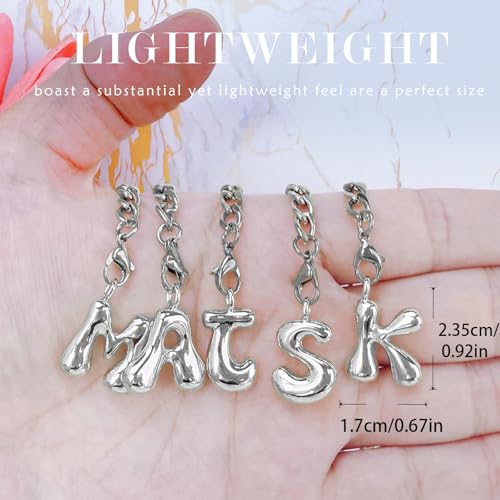 LUHOHI Silver Bubble Letter K Charm for Tumblers & Accessories - Personalized Pendant