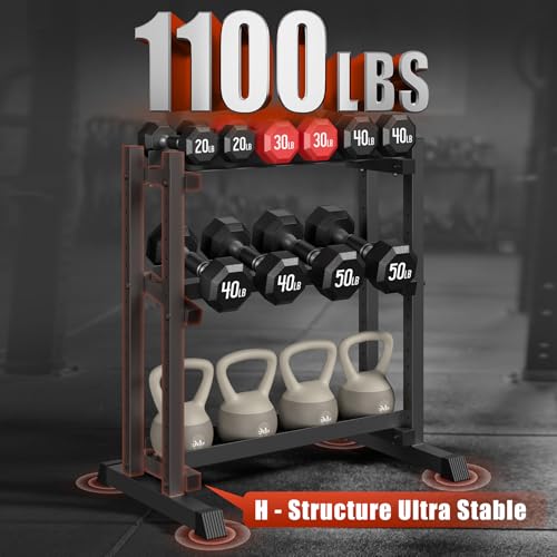 Adjustable Dumbbell Rack Stand - 1100LBS Capacity, 34 x 18.7 x 36 Inches
