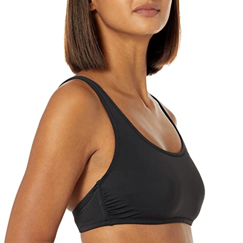 Scoop Neck Swim Crop Top - Medium / Washed Black