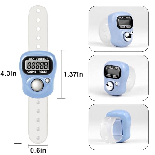 5-Digit LCD Finger Clicker Counter - Digital Tally Counter - 5 Colors