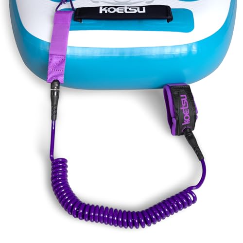 KOETSU Purple 10ft SUP Paddle Board Leash - Safety Ankle Rope for Longboards