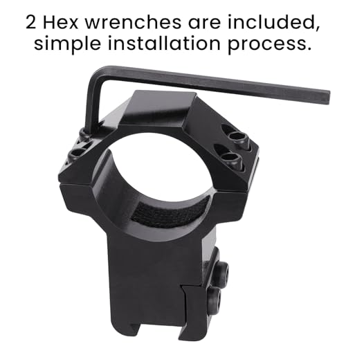 High Profile 1 Inch Dovetail Scope Rings Set - 2 Pcs Black