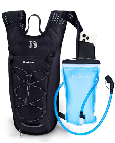 Hydration Backpack with 2L Bladder & Insulated Compartment - Black