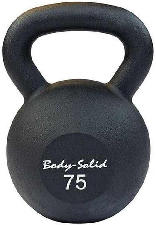 Body-Solid Kettlebell - Matte Black Powder Coat with Kettle Grip Handle | Ideal for Weight Training & Core Workouts