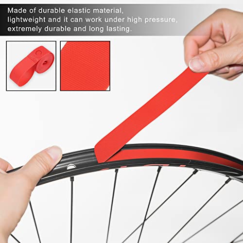 700C Bike Rim Tape - Red PVC Inner Tube Protection Strip Pair