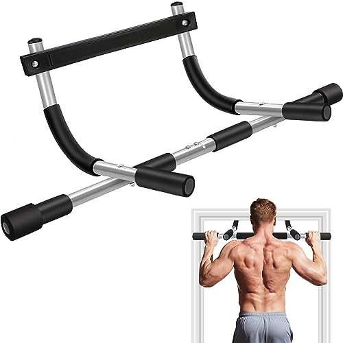 Pull Up Bar for Doorway - Portable Strength Training Bar - Silver