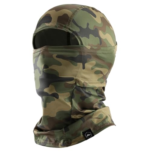 Balaclava Ski Mask - Breathable Windproof Face Cover - One Size Green Camo