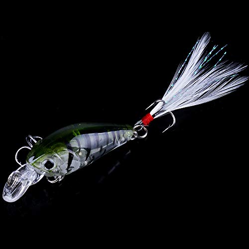 5 Pack Crankbait Fishing Lures with 3D Eyes - Bass & Freshwater