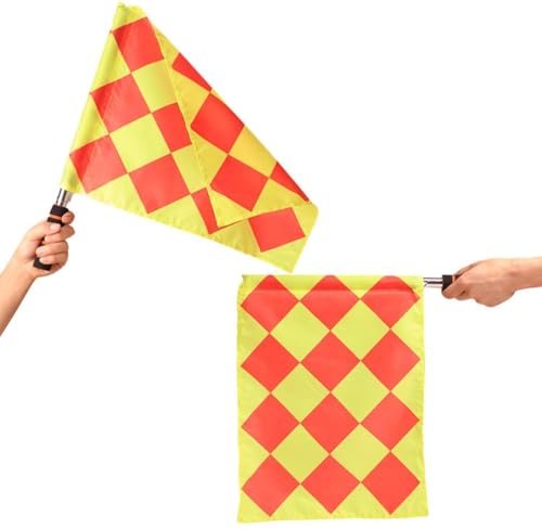 Soccer Referee Flags with Metal Pole and Foam Handle - 45cm