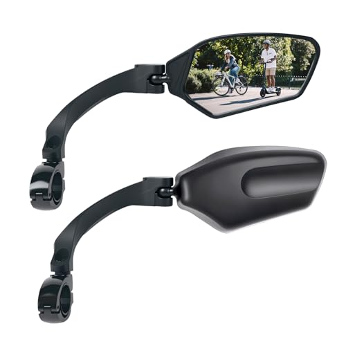 Adjustable Handlebar Bike Mirrors - HD Shatterproof, 360° Rotatable, A Pair