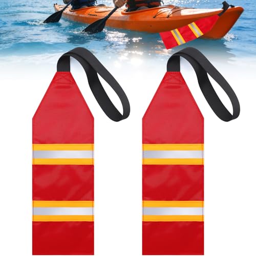 2PCS Reflective Kayak Safety Flags - High Visibility Travel Flags