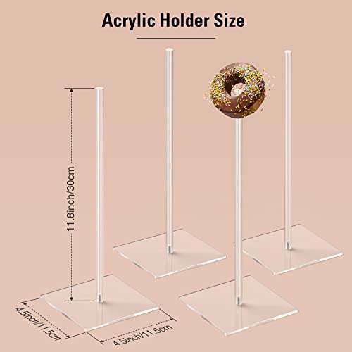 Acrylic Donut Stand - 4 Pack Clear Bagel Holder Tower
