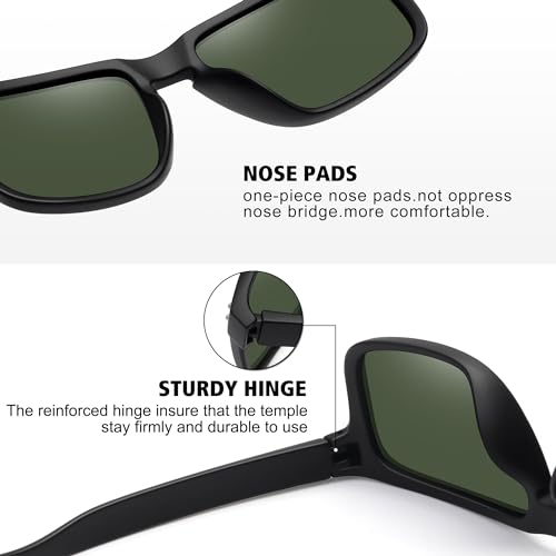 MEETSUN 3-Pack Polarized Sports Sunglasses for Men & Women - Black, Blue, Green Lenses, 56mm