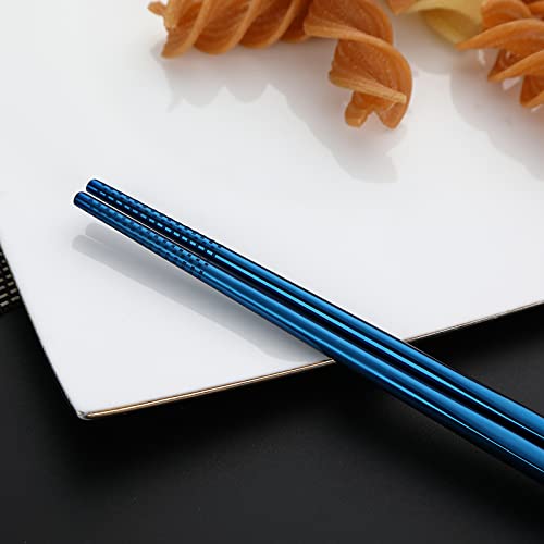 Travel Utensils Set - 5 Piece Portable Silverware with Case - Blue