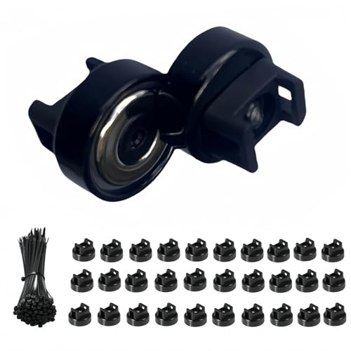 Heavy-Duty Magnetic Zip Tie Mounts,30Pcs Multipurpose Cable Holder with Nylon Cable Ties (100 Pieces) for Efficient Wire Management