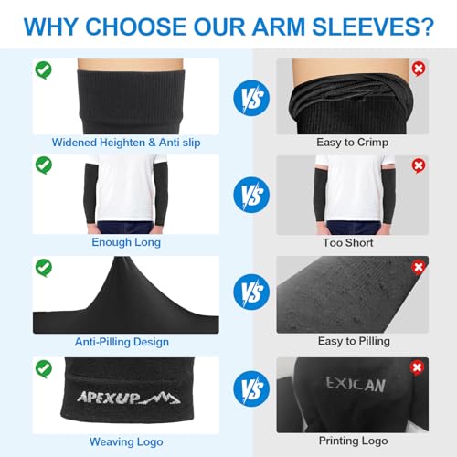 APEXUP Cooling Arm Sleeves for Men Women, UV Sun Protection UPF 50,