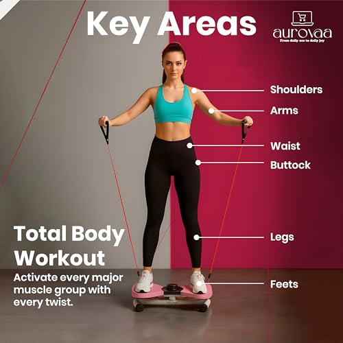 Waist Twister Board with Digital Counter & Resistance Bands - 330 lb Capacity