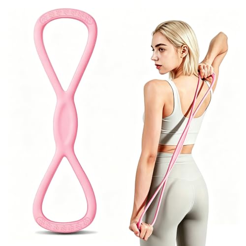 Silicone Figure 8 Resistance Band for Shoulder Back Stretching & Yoga