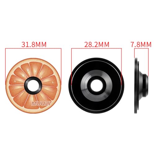 1 1/8 Inch Bicycle Headset Cap with Aluminum Bolt - Grapefruit