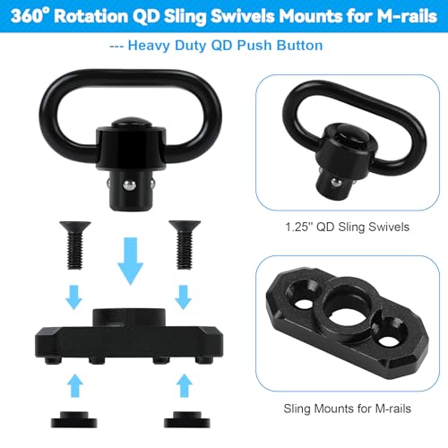 Two Point QD Sling with 360° Rotation - 1.25" Swivel Mounts