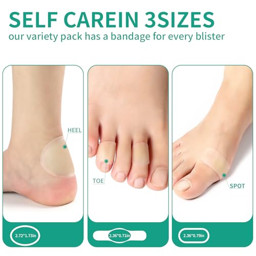 Gel Blister Bandages Cushions - 24Pcs Water Resistant Hydrocolloid