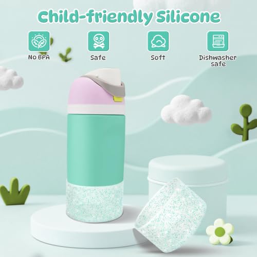 Silicone Boot for Owala Kids Water Bottles - Light Lake Green