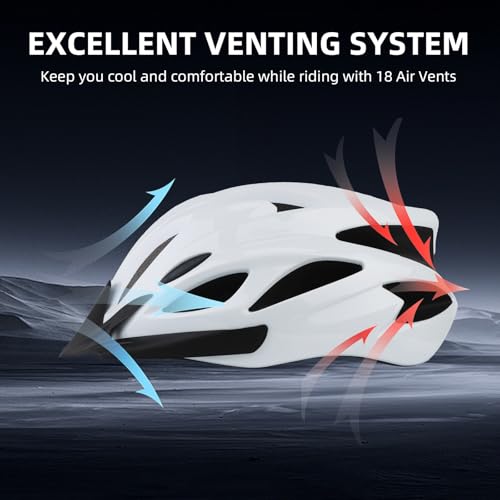 Lightweight Adjustable Cycling Helmet for Adults - White