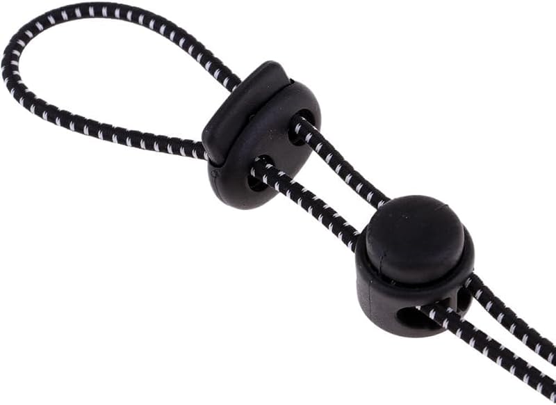 4-Pack Adjustable Hiking Pole Bungee Straps - Black