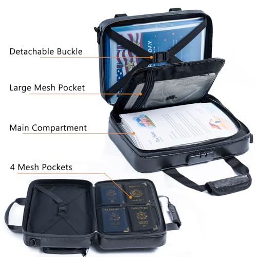 5200 Fireproof Document Organizer - Large Fireproof Bag with 20 Pockets - Locking Document Safe for Home and Office