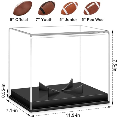 Acrylic Football Display Case with Removable Stand - No Assembly Required