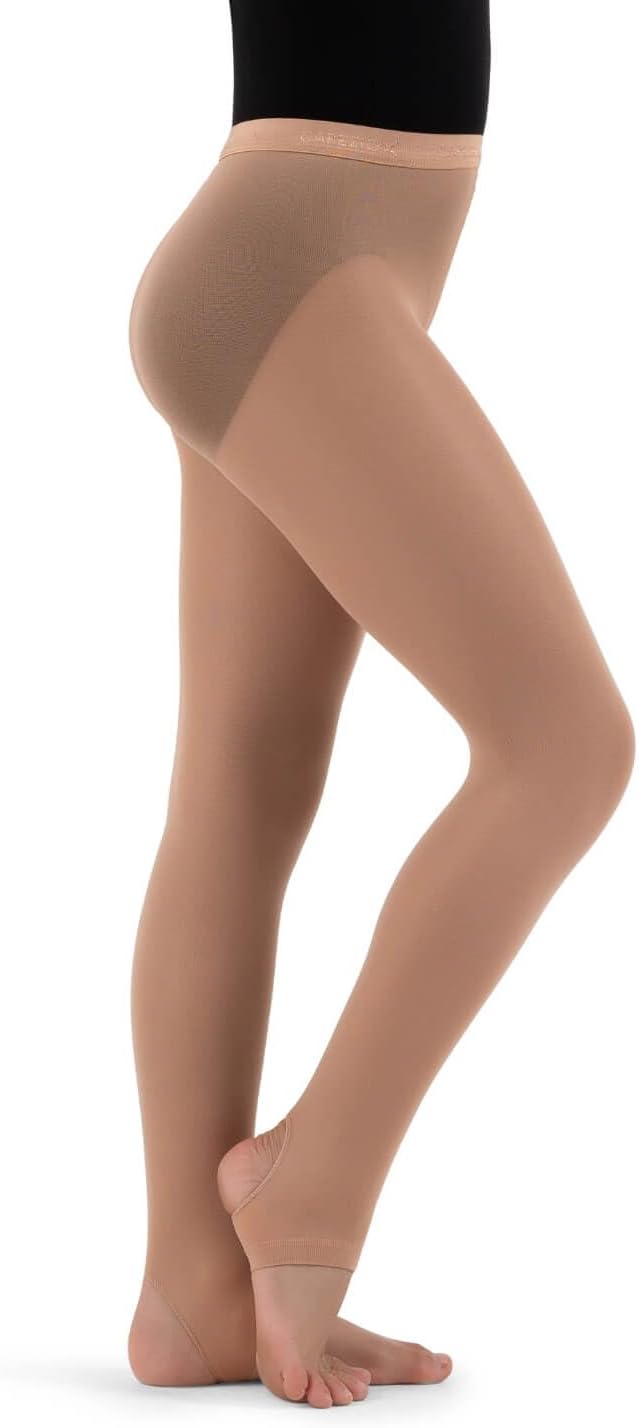 Capezio Hold and Stretch Stirrup Tights for Girls - Comfortable Fit | Durable Stretch Fabric