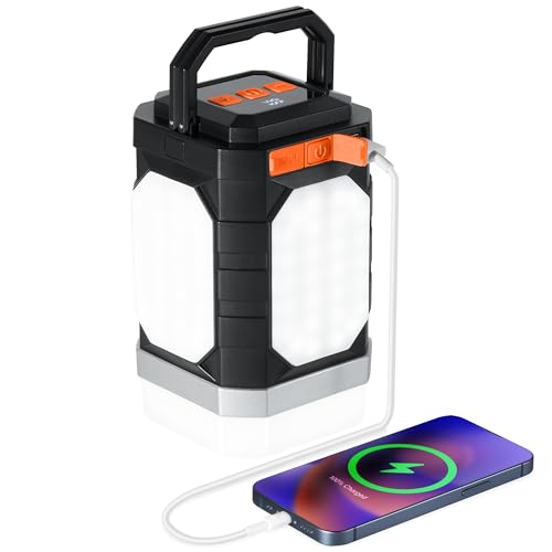 Sinvitron Camping Lantern Rechargeable?30,000mAh Portable Camping Lights, QC3.0 Fast Charging,1000 Lumens,350H Runtime,IPX5 Waterproof Emergency Light for Hurricanes,Power Outages,Camping