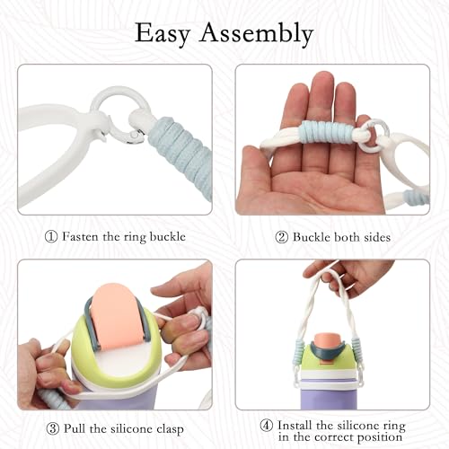 Silicone Handle Strap for Owala Water Bottles - Black with Handle