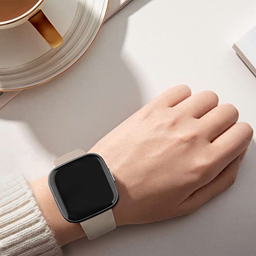 Soft Silicone Sport Watch Band for Versa 2 and Versa Lite - Milk Tea