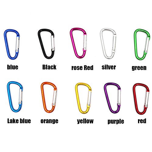 30pc D-Shaped Aluminum Alloy Carabiner Clips for Camping & Hiking