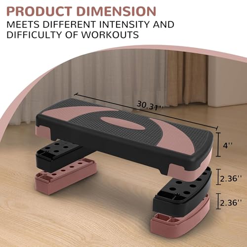 31" Aerobic Step Platform - Adjustable Height, Pearly Pink