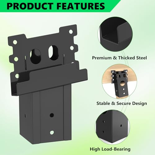 Opmeiro 4pcs Black Elevator Brackets with Screws for Deer Stands & Tree Platforms - Heavy Duty 2000lbs