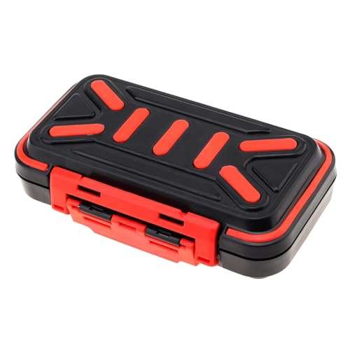 Fishing Tackle Storage Box - Double Sided Waterproof, 16 Compartments - Black