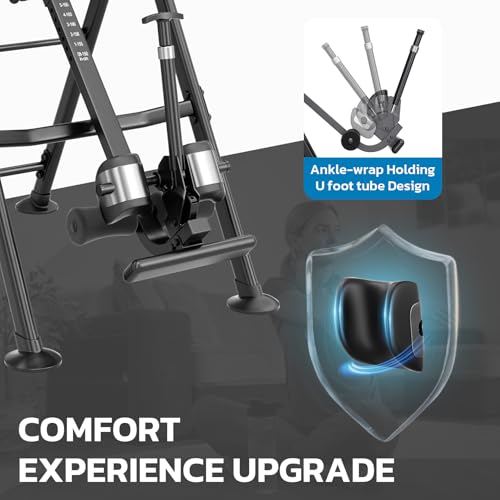 Gravity Inversion Table for Back Pain Relief with Heat & Massage - Silver