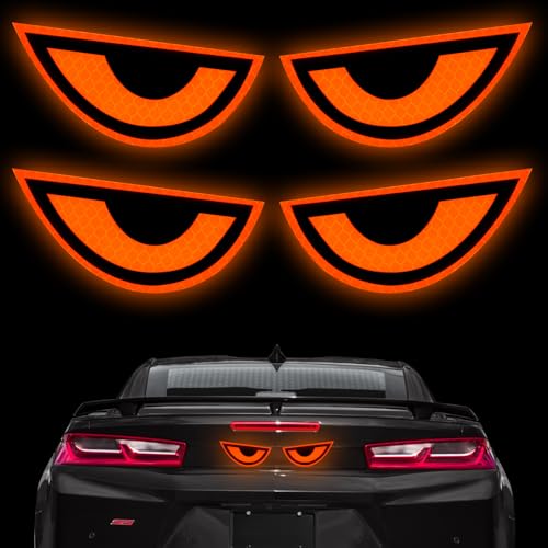 Devil Eye Reflective Stickers - Enhanced Nighttime Safety, Orange