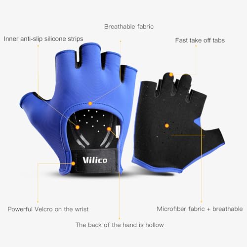 Light Workout Gloves - Breathable Adjustable Gym Gloves for Weightlifting - Grey / Small